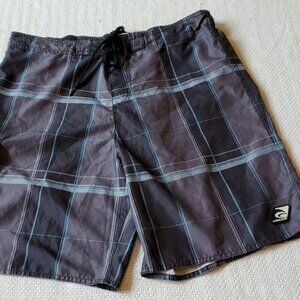Laguna B Cinched Logo Lined Blue/Black Board Sz. L Short